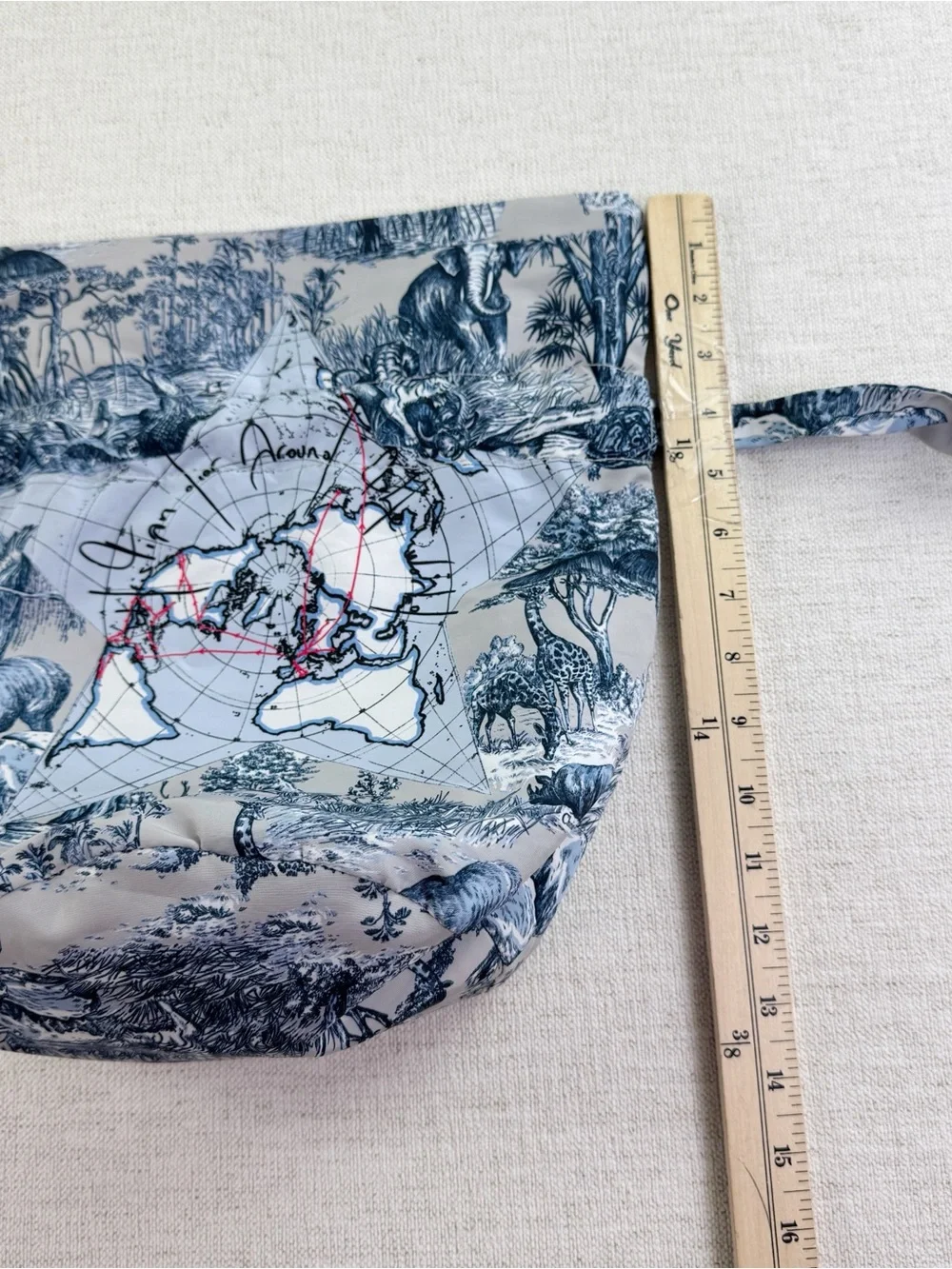 Dior Around the world make up pouch drawstring in blue